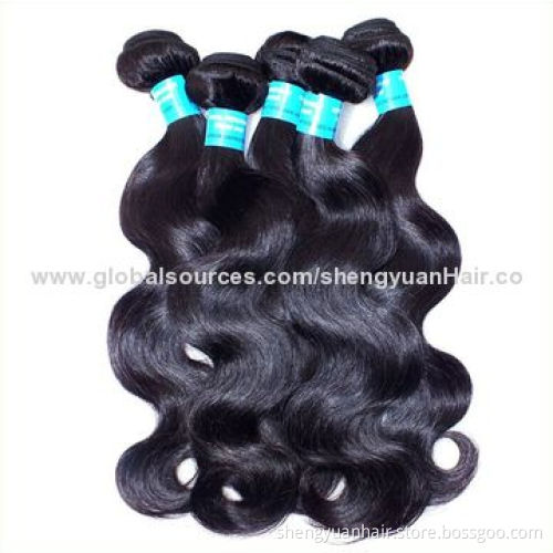 Factory Wholesale Brazilian Human Hair Extension Weft, Natural Color, 8 to 28 Inches